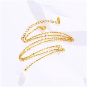 Hanger kettingen mxgxfam lange lijn parel charme voor vrouwen sieraden 24 k puur vergulde goede kwaliteit druppel levering hangers dhxdx