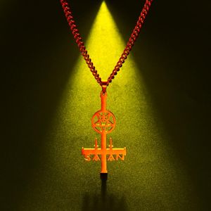 Pendentif Colliers Ma Forme Vintage Croix De Saint Pierre Pour Hommes En Acier Inoxydable Petrine Orthodoxe Sebomenoi Étoile Religieux BijouxPendentif
