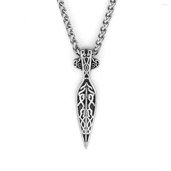 Pendentif Colliers Mythologie Acier inoxydable Nordique Viking La Lance d'Odin Collier