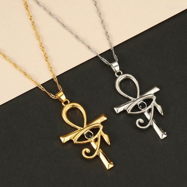 Pendentif Colliers N1HE Protection Cross-Eye Of-Horus Collier Pour Hommes Femmes Ancienne Égyptienne Clavicule Chaîne Ras Du Cou Bijoux Cadeau De Noël