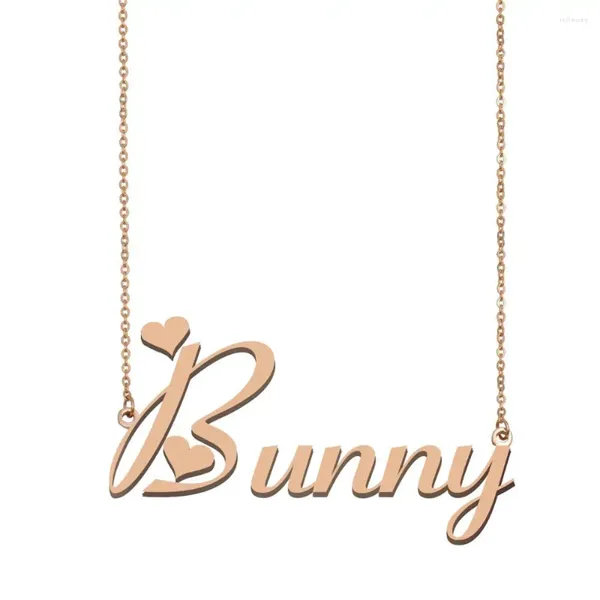 Collares colgantes Nombre Collar Placa de identificación personalizada para mujeres Niñas Amigos Cumpleaños Boda Navidad Madres Joyería Regalo