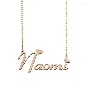 Colliers de pendentif Naomi Nom Collier personnalisé Custom pour les femmes Bijoux en acier inoxydable Amis d'anniversaire Mariage de Noël Gift Mère