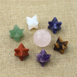 Hanger kettingen natuurlijke 7 -delige witte roze kwarts Merkaba ster steen genezing chakra kristal plantonic vaste stoffen geometrie set huisdecoratie