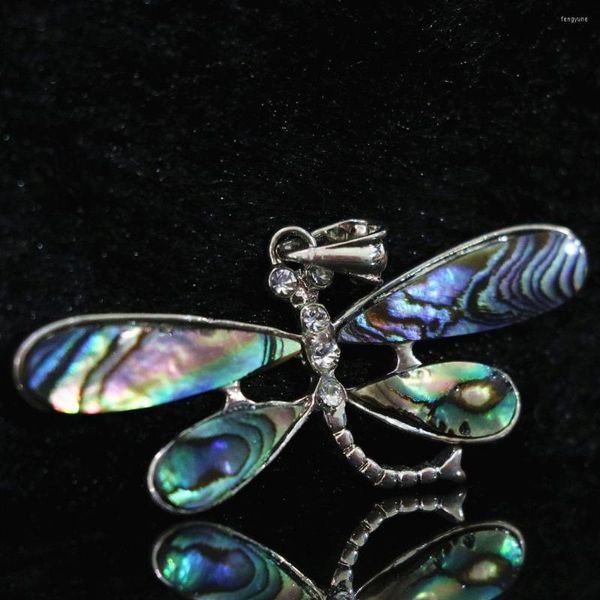 Pendentif Colliers Naturel Abalone Shell 21x55mm Libellule Environ Animal Design Bijoux B1113