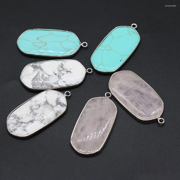 Pendentif Colliers Naturel Agates Pierre Charmes Rose Quartzs Bleu Turquoise Pour Faire DIY Bijoux Collier Bracelet Accessoires