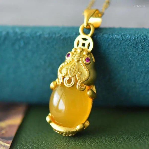 Pendentif Colliers Naturel Ambre Pixiu Collier Femmes Fine Bijoux Accessoires Véritable Baltic Ambers Feng Shui Lucky Charms Amulettes