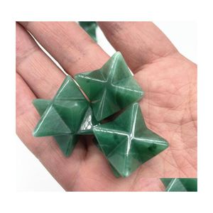 Pendentif Colliers Naturel Aventurine Cristal Pierre Merkaba Collier Guérison Pierres De Jade Vertes Et Minéraux Pendant Drop Livraison Jewe Dhl3V