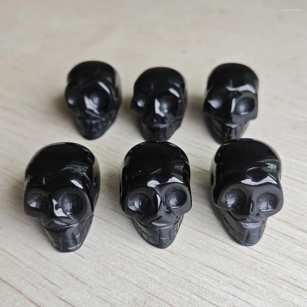 Pendentif Colliers Agate noire naturelle Pendentifs de crâne de style européen et américain pour accessoires de bijoux faisant 6pcs / lot en gros