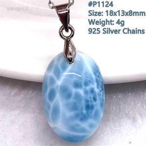 Pendentif Colliers Naturel Bleu Larimar Pendentif Collier Pour Femmes Hommes Cadeau Perles De Cristal Dominique Eau Motif Pierre Bijoux Chaînes En Argent AAAAA HKD230712