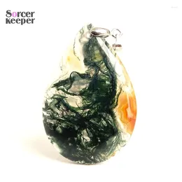 Colliers pendants Colliers Natural Crystal Moss Agate Jewelry Collier Rock Decoration Ruch Polished Quartz Stone Guérison BM402