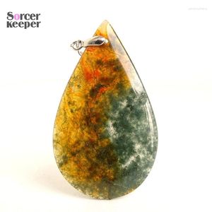 Colliers pendants Colliers Natural Crystal Moss Agate Jewelry Collier Rock Decoration Ruch Polished Quartz Stone Guérison BM410