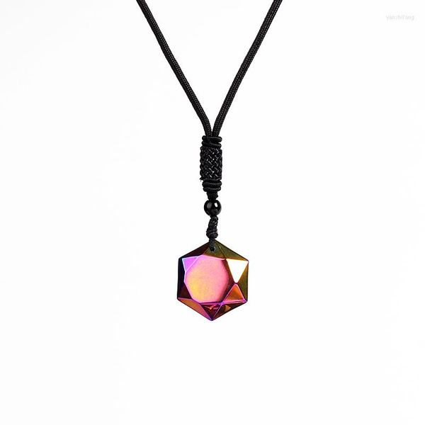 Pendentif Colliers Naturel Coloré Obsidienne Étoile De David Femmes Richesse Hommes Amulette Énergie Pierre Judaïsme Bijoux