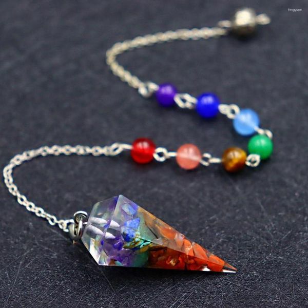 Collares colgantes péndulo de piedra de gema natural para adivinación dowsing esoterisme cristales péndulumes árboles de collar joyería