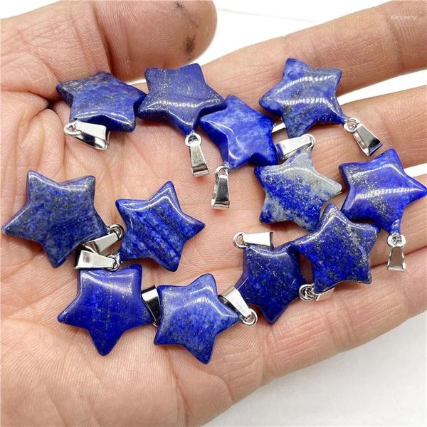 Pendentif Colliers Pierre Naturelle Pierre Quartz Cristal Améthyste Lapis Lazuli Étoiles Charmes Pour Bijoux À Bricoler Soi-Même Faisant Des Accessoires De Collier 24pcs