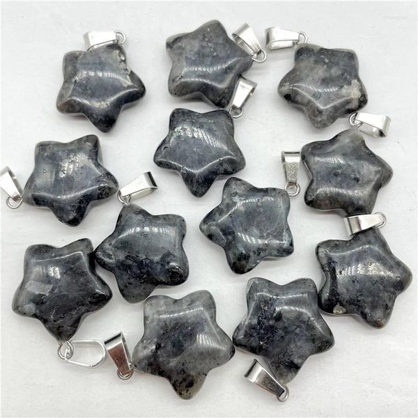 Collares colgantes Gema natural Piedra Cuarzo Cristal Ojo de tigre Labradorita Estrellas Encantos para bricolaje Joyería Fabricación Collar Accesorios 30 piezas