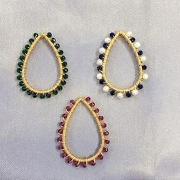 Hanger kettingen natuurlijke edelsteen kralen kralen draadomslag traandruppel vorm bengelen oorrang sieraden vinden groene rode stenen