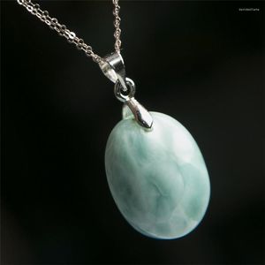 Pendentif Colliers Naturel Véritable Bleu Larimar Gemmes Pierre Cristal Perle Collier Mode Suspension 20 16 8mm