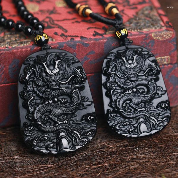 Collares pendientes obsidiana genuina Natural Sakyamuni cuenta Buda con cadena ajustable mujer/hombre joyería collar de la suerte