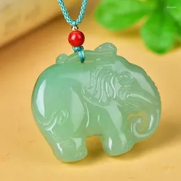 Pendentif Colliers Naturel Green Dongling Elephant Vientiane Mise à jour Jade Bijoux de mode pour hommes et femmes