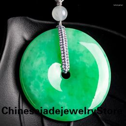 Pendentif Colliers Naturel Vert Jade Donuts Collier Hommes Femmes Véritable Myanmar Jadéite Avec Certificat Birmanie Jades Pierre Donut