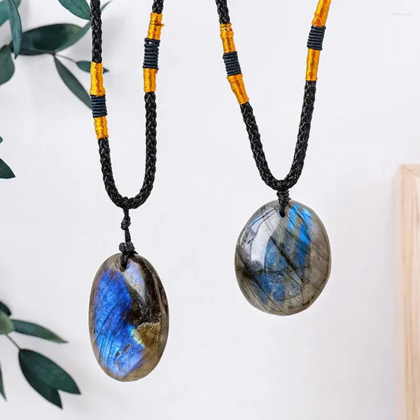 Pendentif Colliers Naturel Irrégulière Labradorite Énergie Aléatoire Pierre Femmes Hommes Quartz Brut Bijoux Chanceux Cadeaux Pierre De Lune