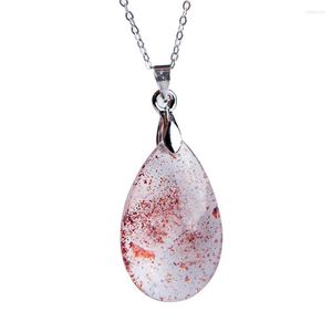 Pendentif Colliers Naturel Lepidocrocite Quartz Golden Strawberry Goutte d'eau Perle Cristal Super Seven Suspension 26x16x7mm