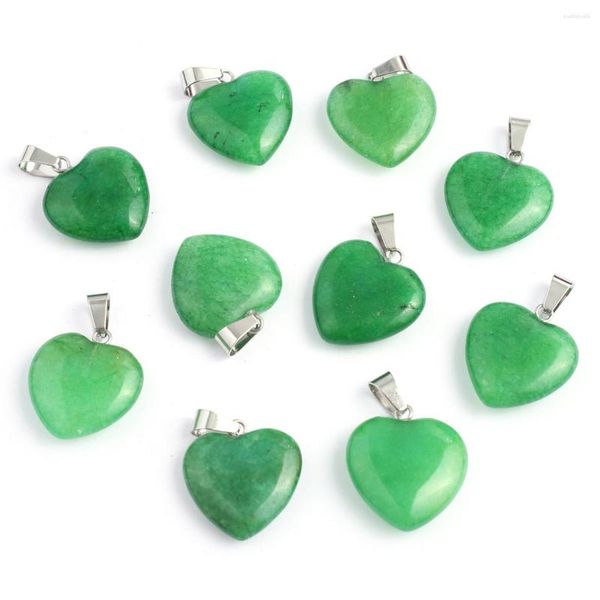 Collares colgantes Natural malayo Jade forma de corazón ágatas dijes para mujeres fabricación DIY joyería collar pendientes accesorio