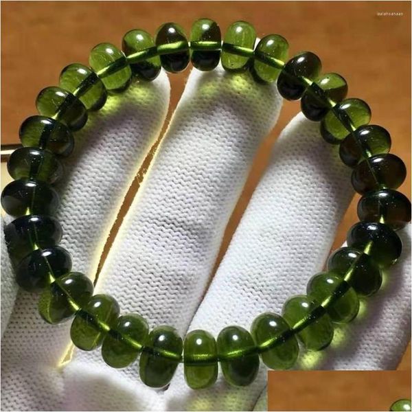 Pendentif Colliers Naturel Moldavite Vert Aérolites Pierre De Cristal Tchèque Meulage 9Mm Perle Météorite Bracelet Drop Delivery Je Dhgarden Dhywq