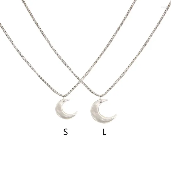 Collares colgantes Luna natural Collar de cadena delgada Clavícula Joyería de moda Mujeres simples Cuello elegante N2UE