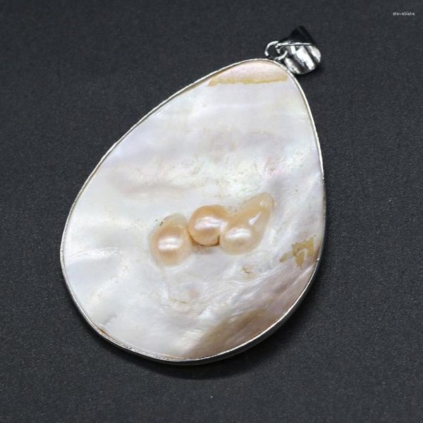 Pendentif Colliers Naturel Nacre Shell Charmes Forme De Goutte D'eau Pour Les Femmes Bijoux De Bricolage Faisant Collier Cadeau 45x66mm