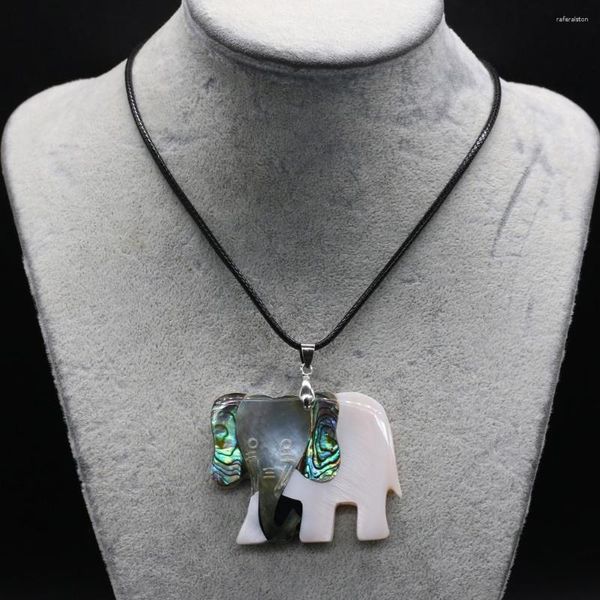 Collares pendientes madre natural de concha de perla collar lindo elefante empalme para mujeres hombres encantos joyería regalo