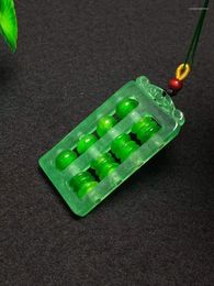 Hanger kettingen natuurlijke myanmar jade klasse een hoge abacus jadeite groene ketting hangers sieraden vrouwen mannen