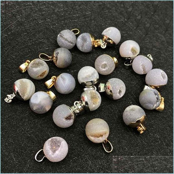 Pendentif Colliers Ouverture Naturelle Sourire Agate Cristal Sable Perle Pierre Pendentif Hommes Et Femmes Collier Diy Fabrication De Bijoux Jewe Dhgarden Dhxbt