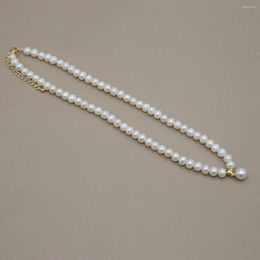 Pendentif Colliers Naturel Ovale Perles De Mode Blanc Perle D'eau Douce Collier Bijoux Cadeau Femmes Fête Banquet