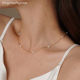 Pendentif colliers Collier de perles naturelles or tour de cou réel 14K rempli pendentifs faits à la main Collier Femme Kolye Collares Boho bijoux pour les femmes 230831