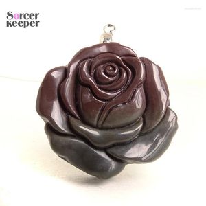 Hanger kettingen Natuurlijke Picasso Jasper Flower Handgesneden Jade ketting Rose Charm Sieraden AuSpiricy Cadeau voor mannen en vrouwen BO634