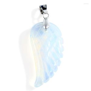 Pendentif Colliers Quartz Rose Naturel Pierre Colorée Aile D'ange Cristal De Roche Charme Pour Opalite Opale Décoration De Mariage BijouxPendentif Godl22