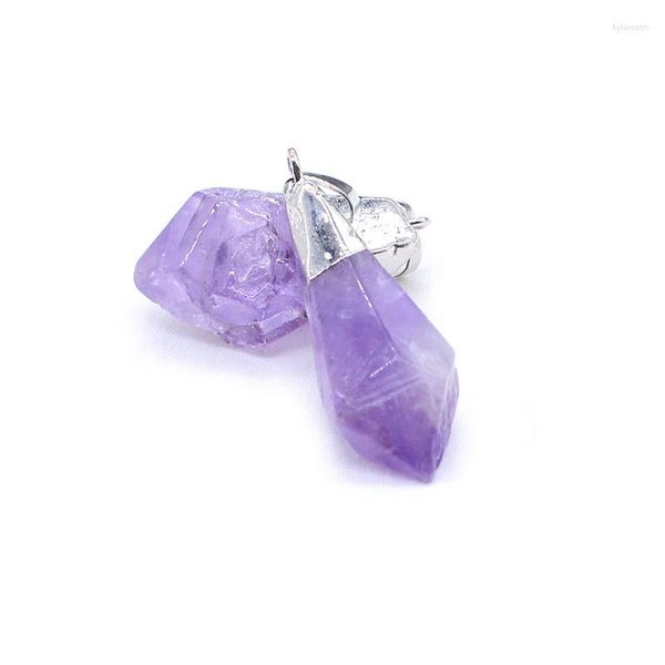 Pendentif Colliers Naturel Point Pierre Brésil Améthystes Cristal Druzy Irrégulier Or Argent Couleur Quartz Pendentifs Pour DIY Collier 1PC