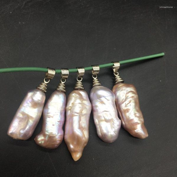 Pendentif Colliers Naturel Violet Biwa Perle Articles En Vrac En Gros Punk Bijoux Designer Charmes