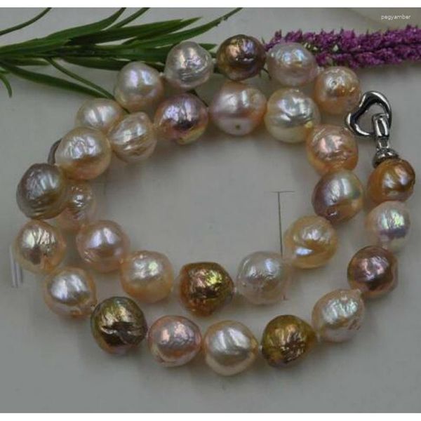 Collares colgantes Multicolor raro natural 12-13 mm Collar de perla Kasumi 18 pulgada