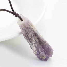 Colliers pendants Reiki brut naturel Irrégularité Unground Amethyst Brésil Purple Crystal Gemmes guérison Bijoux en pierre d'énergie minérale pour WOM