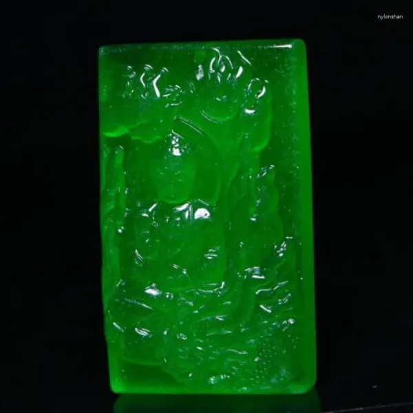 Collares colgantes Jade jade jadeite guanyin colgantes con caja