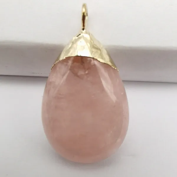 Colliers pendants Natural Rose Quartz pierre de pierre de pierre de gazon bijoux pour la femme Gift S113