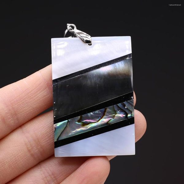 Pendentif Colliers Naturel Coquillage Pendentifs Reiki Guérir Rectangle Nacre Pour La Fabrication De Bijoux Femmes Collier Boucle D'oreille Fournitures