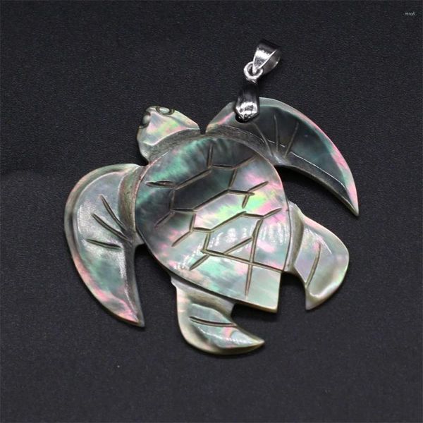 Pendentif Colliers Coquille Naturelle Forme Animale Tortue Nacre Charmes Exquis Pour La Fabrication De Bijoux DIY Collier Accessoires 48x50mm