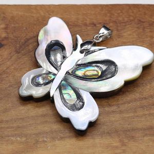 Pendentif Colliers Coquille Naturelle Animaux Joli Papillon Blanc Pour Faire DIY Bijoux Collier Accessoires 44x44mm