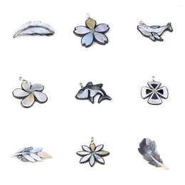 Colliers pendants Broche de coque naturelle Forme géométrique Charmes exquis pour les bijoux Making DIY Personnalité Bracelet Collier Accessoires