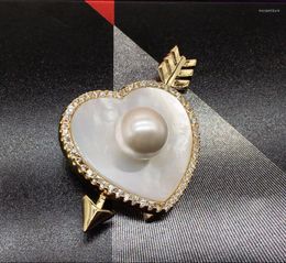 Pendentif Colliers Naturel Shell Broche Amour Pour Femmes 2022 Mode Rose Incrusté Zircon Marque De Mariage Bijoux