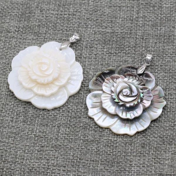 Pendentif Colliers Naturel Shell Fleur Broche Charmes De Mode Pour Faire Collier Femmes Exquis Cadeau Taille 47x47mm