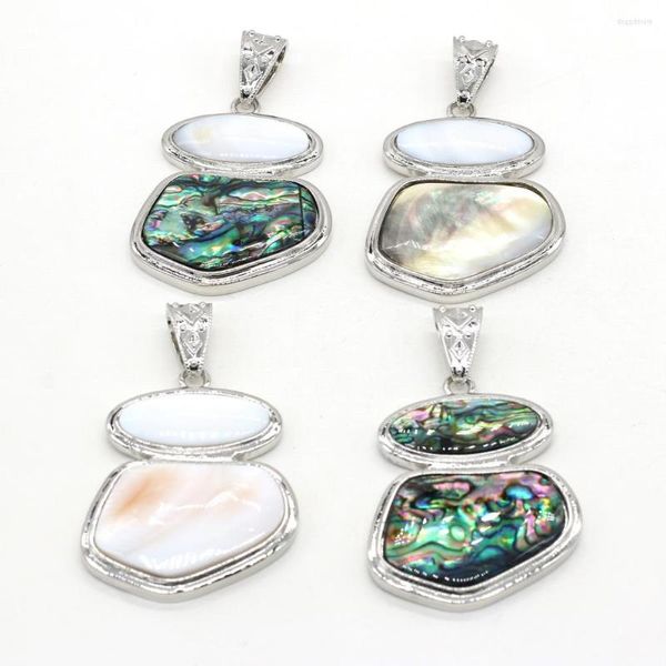 Collares pendientes Concha natural Forma irregular Madre de perla Empalme Abalone Charms para joyería Fabricación DIY Collar Accesorios